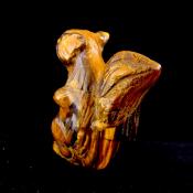Squirrel carving in Tigerseye.   SPR15439POL