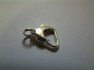 STERLING SILVER HEART SHAPE TRIGGER CLASP. 10MM X 8MM. 32516