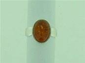 925 SILVER OVAL CAB AMBER RING CAB SIZE 14 X 9MM APROX. BN6C082002