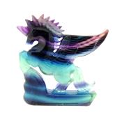POLISHED CARVING OF PEGASUS WINGED HORSE IN FLUORITE.   SP14830SLF 