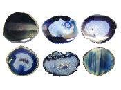 Agate Polished Slice Specimens Coloured Blue.   SPR15687POL