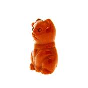 Lucky Chinese Waving Cat Carving in Copper Goldstone.   SPR15161POL