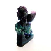POLISHED CARVING OF PEGASUS WINGED HORSE IN FLUORITE.   SP14830SLF 