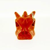 CARVING OF A DRAGONS HEAD IN RED JASPER.   SP13899POL