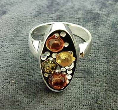 925 SILVER WITH AMBER RING. SPR4227RG