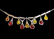 925 SILVER WITH BALTIC AMBER NECKLACE.   SPR12700PEND