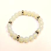 SILVER PLATED AND POWER BEAD BRACELET IN OPALITE. (NO TOGGLE).   SPR14371BR