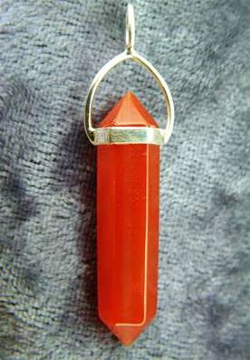 CARNELIAN CHINESE FACETED HEALING POINT PENDANT. SPR3955