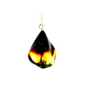 BI-COLOURED POLISHED BALTIC AMBER PENDANT WITH 925 SILVER BAIL.   SP14286PEND