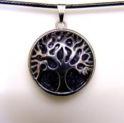 Tree Of Life Pendant Style Necklace With Blue Goldstone.   SPR15495PEND