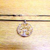 TREE OF LIFE NECKLACE WITH CITRINE CRYSTALS (SILVER PLATED).    SPR14310N