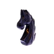 CARVING OF A UNICORN HEAD IN BLUE GOLD STONE.   SPR14746POL