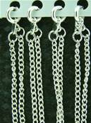 SILVER PLATED CURB STYLE CHAIN. 18". 4g. SPR1068