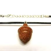 Acorn Pendant Necklace In Copper Gold Stone.   SPR15958PEND