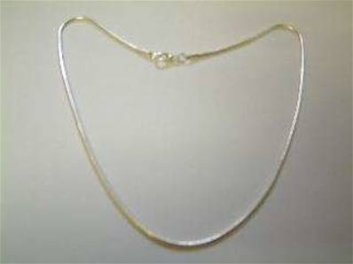 16" SILVER PLATED SNAKE CHAIN WITH LOBSTER CLASP. 160R