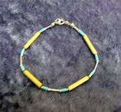 SILVER WITH TURQUOISE & BAMBOO BRACELET. 192NB