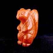 Squirrel carving in Copper Goldstone.   SPR15438POL