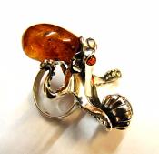 BALTIC AMBER WITH SILVER RING & NECKLACE SET.   SP10485RNG/PEND