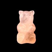 Teddy Bear Figure carved in Rose Quartz.   SPR15357POL