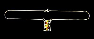 925 SILVER WITH BALTIC AMBER NECKLACE.   SPR12701PEND