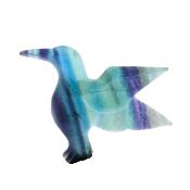 Carving Of A Humming Bird In Blue/ Purple Fluorite.   SP15977POL