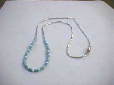 Turquoise and Silver Necklace. 109N
