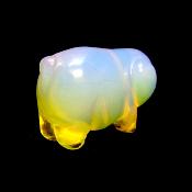 CARVING OF A PIG IN OPALITE.   SPR15066POL