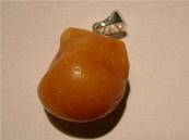 AMBER (MILKY BUTTER) WITH SILVER CLASP PENDANT PENAMB3