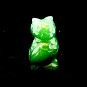 CARVING OF AN OWL IN GREEN AVENTURINE.   SPR14464POL