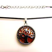Tree Of Life Pendant Style Necklace With Copper Goldstone.   SPR15498PEND