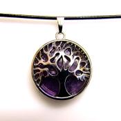 Tree Of Life Pendant Style Necklace With Amethyst.   SPR15497PEND