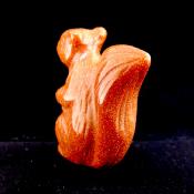 Squirrel carving in Copper Goldstone.   SPR15438POL
