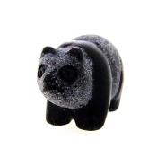 Carving Of A Panda In Black Obsidian.   SPR15494POL