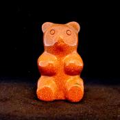 Teddy Bear Figure carved in Copper Goldstone.   SPR15358POL