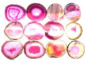 Agate Polished Slice Specimens Coloured Pink.   SPR15686POL