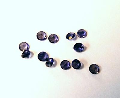 IOLITE ROUND FACETED CABOCHONS.   IOFAC4MMDIA