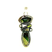925 Silver Designer Pendant featuring Agate, Green Tourmaline & Peridot Gemstones.   SP15381PEND