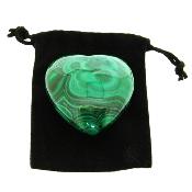 Malachite Gemstone Puff Heart.   SP15654POL 