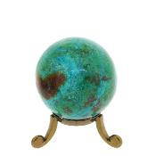 Gemstone Sphere In Chrysocolla with Cuprite Inclusions.   SP16250POL