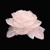 Rose Flower Carving In Rose Quartz.   SP16386SLF