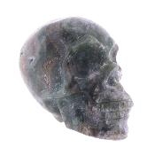Gemstone Skull Carving In Green Moss Agate.   SP17110POL