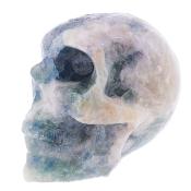 Gemstone Skull Carving In Purple/ Green Fluorite.   SP17111POL