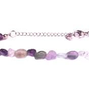 Polished Pebble Necklace In Fluorite.   SPR17433NEC