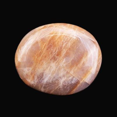 Peach Moonstone Fully polished Oval Palm Stone.   SP17543POL