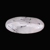 Tourmaline Crystals In Quartz Fully polished Oval Palm Stone.   SP17544POL