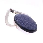 925 Silver pendant featuring a single oval shaped cabochon in Blue Goldstone.   SP4183PEND