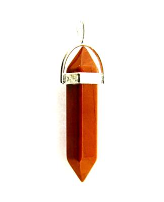 RED JASPER DOUBLE TERMINATED HEALING POINT PENDANT.   SPR12431PEND