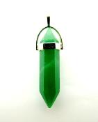 GREEN AVENTURINE DOUBLE TERMINATED HEALING POINT PENDANT.   SPR13071PEND