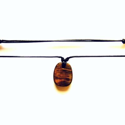 AJUSTABLE POLISHED FLAT PEBBLE NECKLACE IN TIGERSEYE.   SPR14107NEC