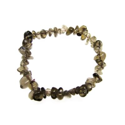 10 PACK Elasticated Smokey Quartz Crystal Chip Bracelet.   SPR16165WH